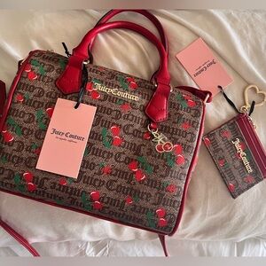 Juicy Couture Cherry Satchel And Cardholder Included